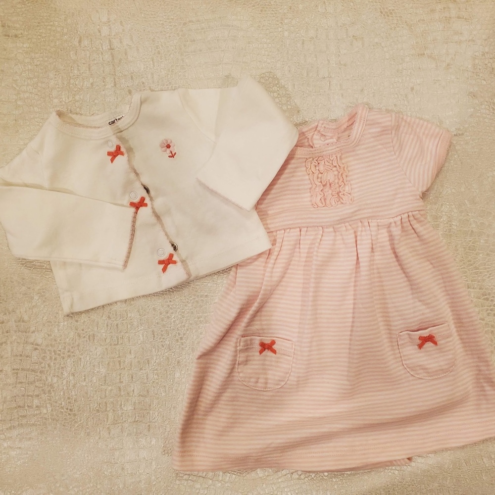 4for$20!! 2pc cardi/dress set for baby girl
